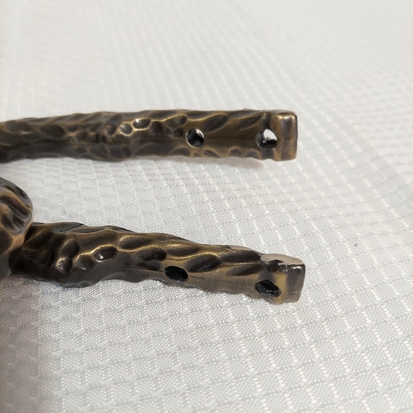 Vintage Brass Swirl Curtain Holders Textured Curly Q Pair Drapes - Picture 6 of 9